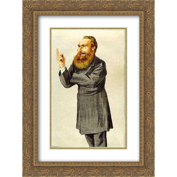 James Tissot 2x Matted 18x24 Gold Ornate Framed Art Print 'Caricature of Anthony John Mundella'