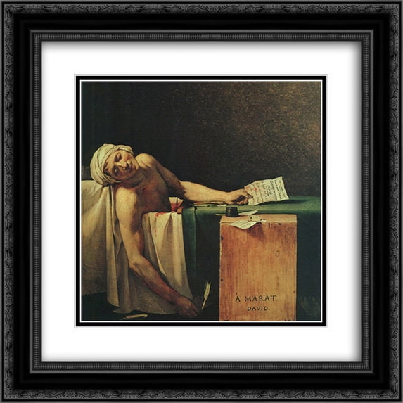 James Tissot 2x Matted 20x20 Black Ornate Framed Art Print 'The Death of Marat'