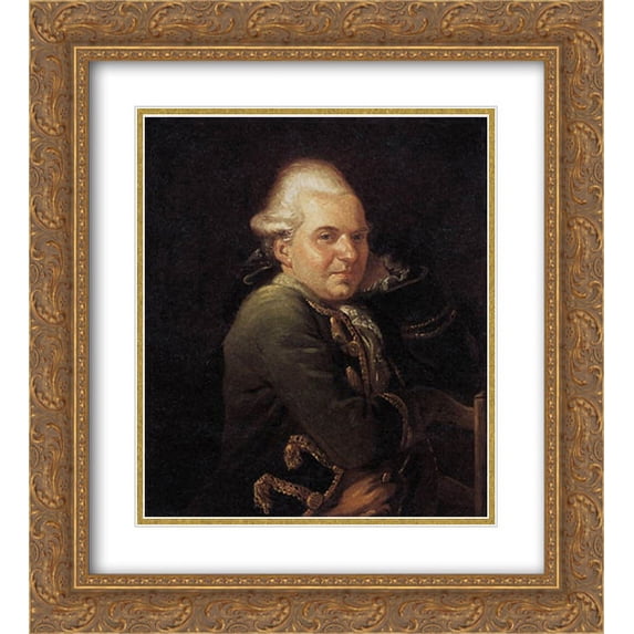 James Tissot 2x Matted 20x22 Gold Ornate Framed Art Print 'Portrait of Francois Buron'