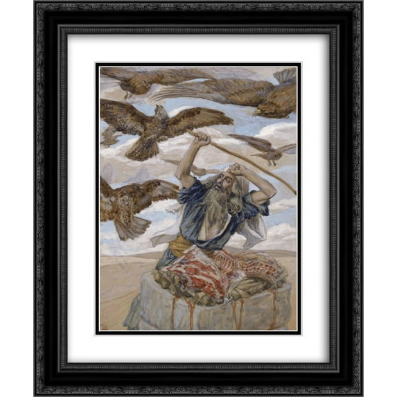James Tissot 2x Matted 20x24 Black Ornate Framed Art Print 'Abraham Guarding His Sacrifice '