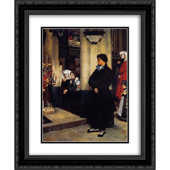 James Tissot 2x Matted 20x24 Black Ornate Framed Art Print 'During the Service'