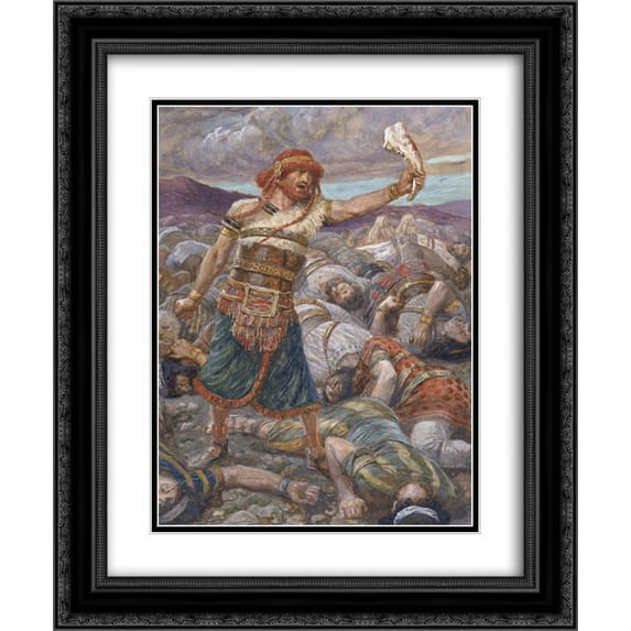 James Tissot 2x Matted 20x24 Black Ornate Framed Art Print 'Samson Slays a Thousand Men'