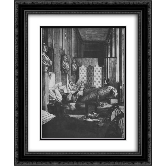 James Tissot 2x Matted 20x24 Black Ornate Framed Art Print 'The focus of the Com die Fra'