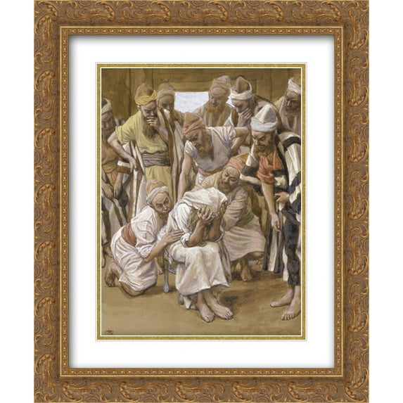 James Tissot 2x Matted 20x24 Gold Ornate Framed Art Print 'Jacob Mourns His Son Joseph'