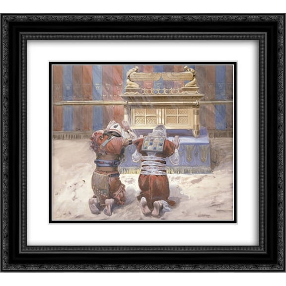 James Tissot 2x Matted 22x20 Black Ornate Framed Art Print 'Moses and Joshua In the Tabernacle'
