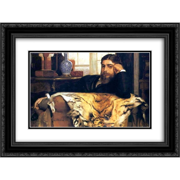 James Tissot 2x Matted 24x18 Black Ornate Framed Art Print 'Algeron Moses Marsden'