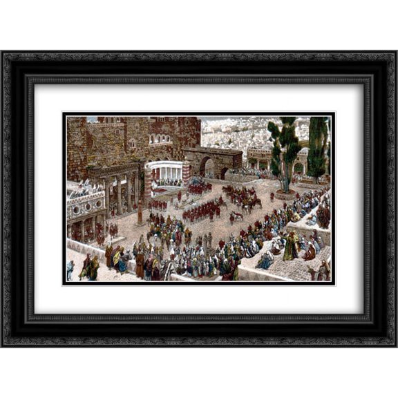 James Tissot 2x Matted 24x18 Black Ornate Framed Art Print 'Pilates Forum'