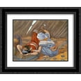 thumbnail image 1 of James Tissot 2x Matted 24x20 Black Ornate Framed Art Print 'Jael Smote Sisera, and Slew Him', 1 of 2