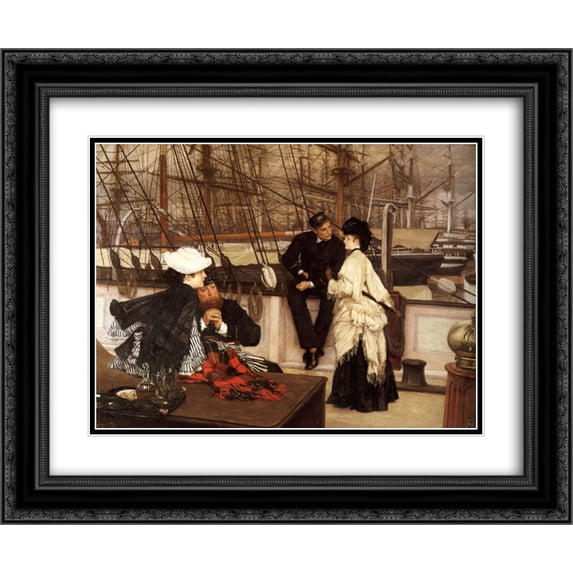 James Tissot 2x Matted 24x20 Black Ornate Framed Art Print 'The Captain and the Mate'