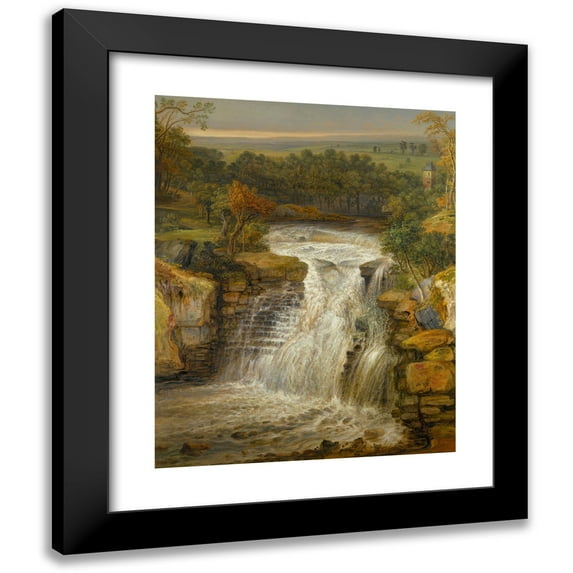 James Ward 15x18 Black Modern Framed Museum Art Print Titled - The Falls of the Clyde After a Flood