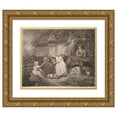 thumbnail image 1 of James Ward 17x15 Gold Ornate Wood Frame and Double Matted Museum Art Print Titled - Rustic Felicity, 1 of 4