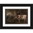 thumbnail image 1 of James Ward 18x13 Black Ornate Wood Framed Double Matted Museum Art Print Titled - Portraits of Two Extraordinary Oxen, the Property of the Earl of Powis (1814), 1 of 5