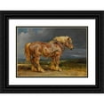 thumbnail image 1 of James Ward 18x14 Black Ornate Wood Framed Double Matted Museum Art Print Titled - Cheshunt the Shire Horse&nbsp;Elephant&nbsp;In an Extensive Landscape, 1 of 5