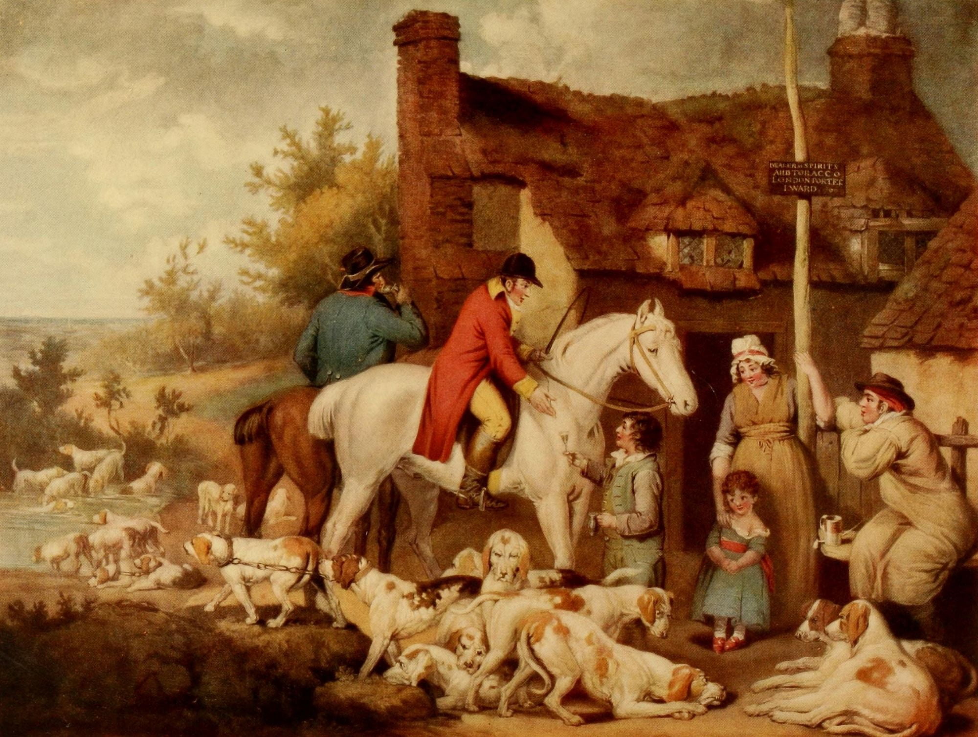 James Ward 1909 Outside a Country Alehouse Canvas Art - James Ward (24 x 36)
