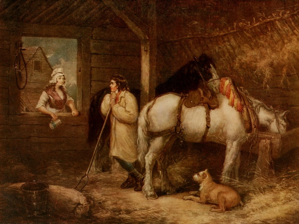 James Ward 1909 Rustic Conversation Canvas Art - James Ward (18 x 24)