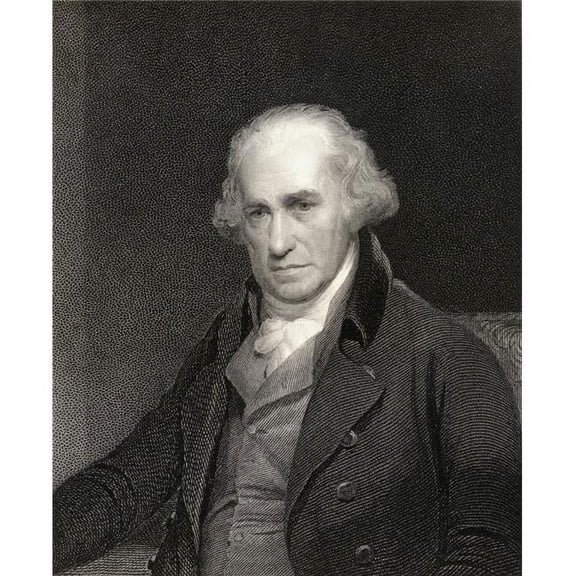 James Watt 1736-1819 Scottish Inventor & Mechanical Engineer From The Book Gallery of Portraits Published London Poster Print, Large - 26 x 32