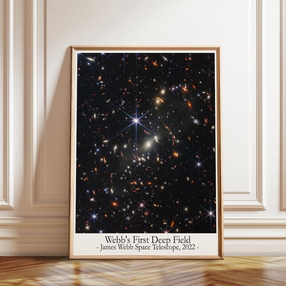 James Webb Deep Field Photograph NASA Space Wall Art, Unframed Paper Poster 8x10in