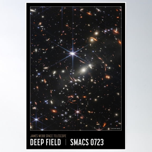 James Webb - Deep Field Smacs 0723 Poster Wall Art, Modern Wall Decor, 8x12 UNFRAMED