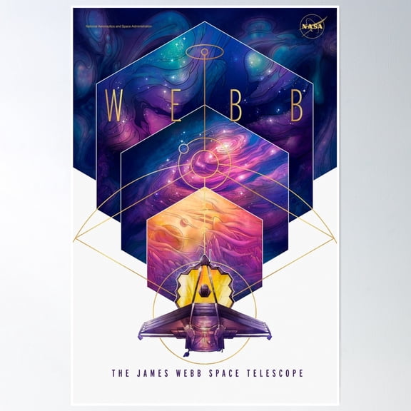 James Webb Space Telescope Artwork Poster Wall Art, Modern Wall Decor, 8x12 UNFRAMED