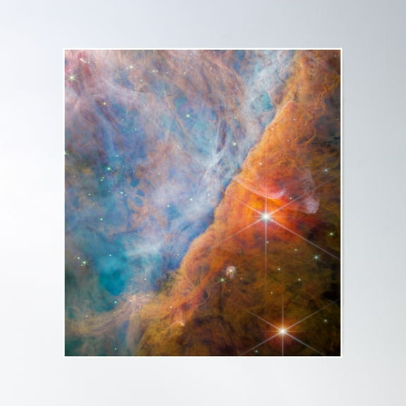 James Webb Space Telescope Orion Bar (Nircam Image) Poster Wall Art, Modern Wall Decor, 8x12 UNFRAMED
