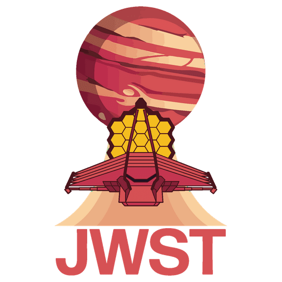 James Webb Space Telescope Vinyl Decoration 20" x 31" JWST Lettering Art Space Shuttle & Red Planet Design Removable Kids Bedroom Astronomy Art Wall Decal Sticker