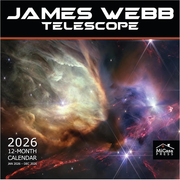 James Webb Telescope 2026 Wall Calendar 12 Month | 12" x 24" Open | Thick & Sturdy Paper | Holiday Gift | Science Space Calendar 2026