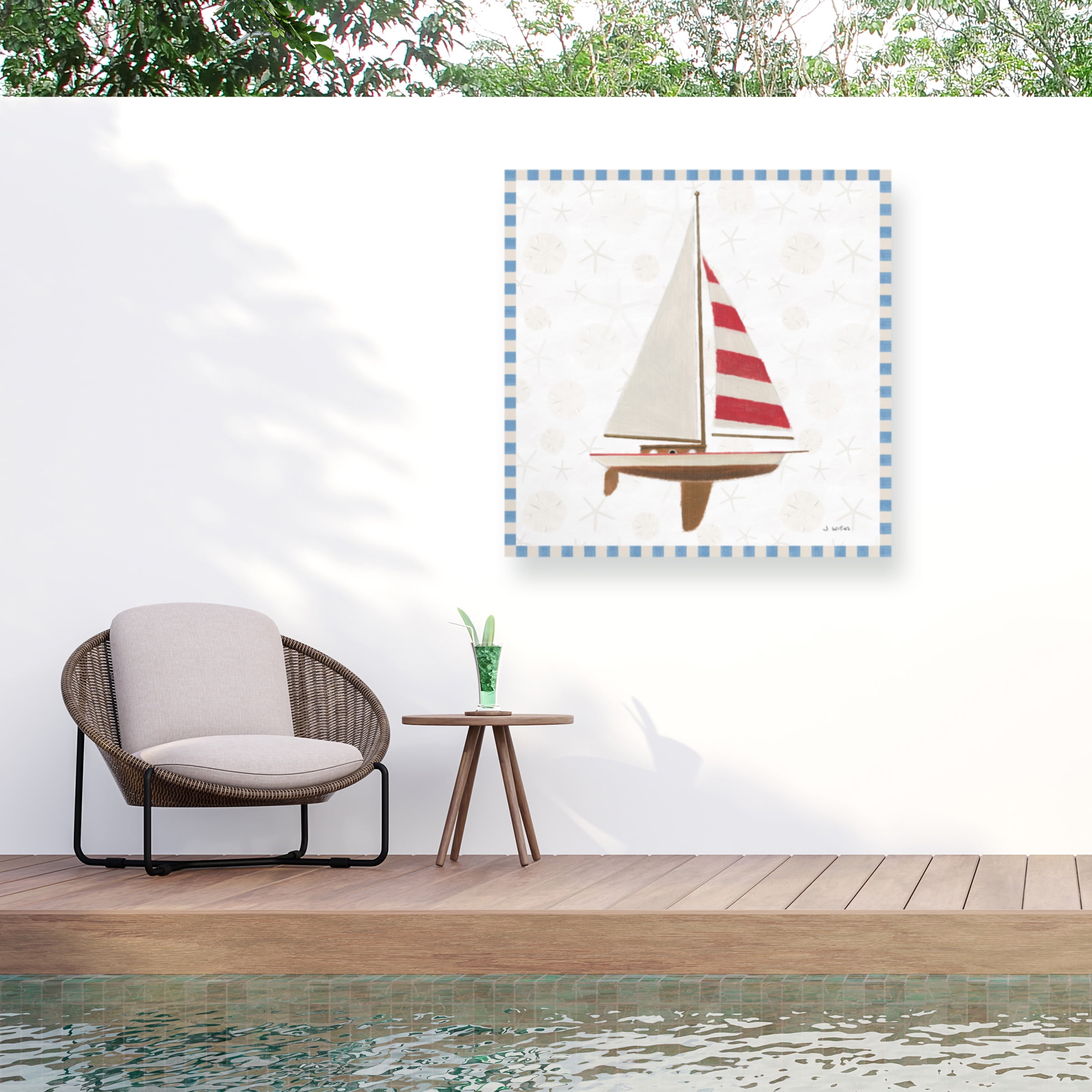 James Wiens 'Beach Days IV' Outdoor Canvas 24x24