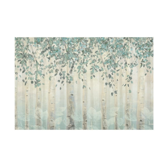 Trademark Fine Art James Wiens Dream Forest I Silver Leaves Canvas Wall Art - 16x24