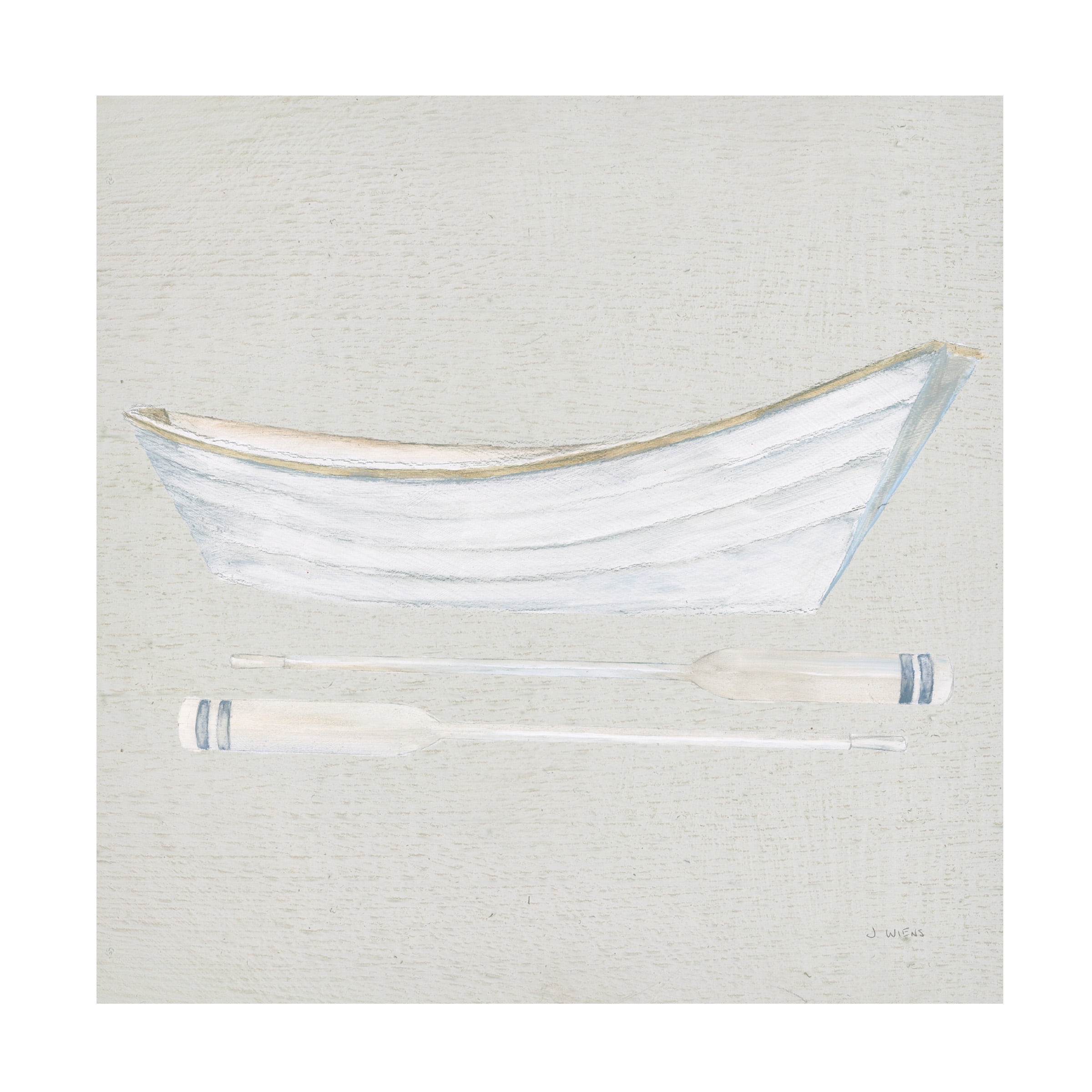 James Wiens 'Serene Seaside I Tan' Canvas Art