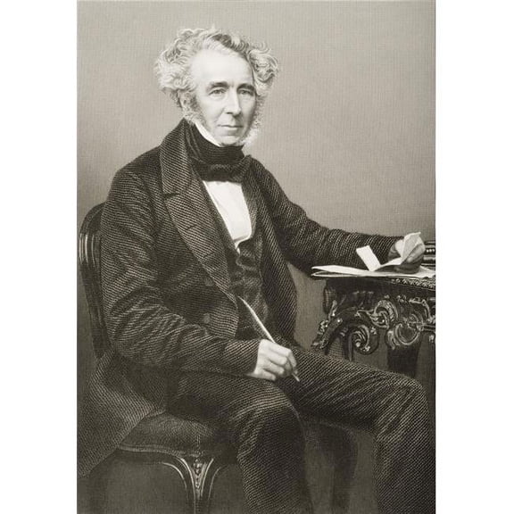 James William Gilbart 1794-1863. English Banker & Writer on Banking. Engraved Poster Print 12 x 18
