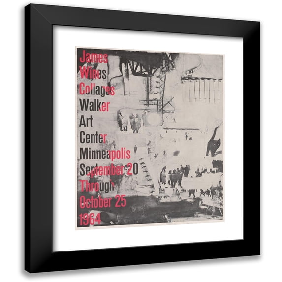 James Wines 12x14 Black Modern Framed Museum Art Print Titled - James Wines Collages, Walker Art Center, Minneapolis (1962)