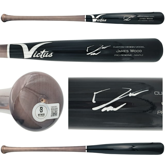 James Wood Autographed Black Victus Player Model Baseball Bat