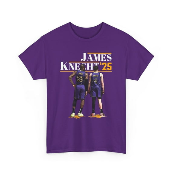 James and Dalton Knecht #4 Basketball Cartoon Unisex Heavy Cotton Tee-KBDK002-Purple-2XL
