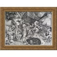 thumbnail image 1 of James the late emperor of the Devil is stopped the illusions of a magician 24x18 Gold Ornate Wood Framed Canvas Art by Pieter Bruegel the Elder, 1 of 2