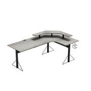 Jamesdar Core Steel and Wood L-Shape Gaming Desk in Black & Gray