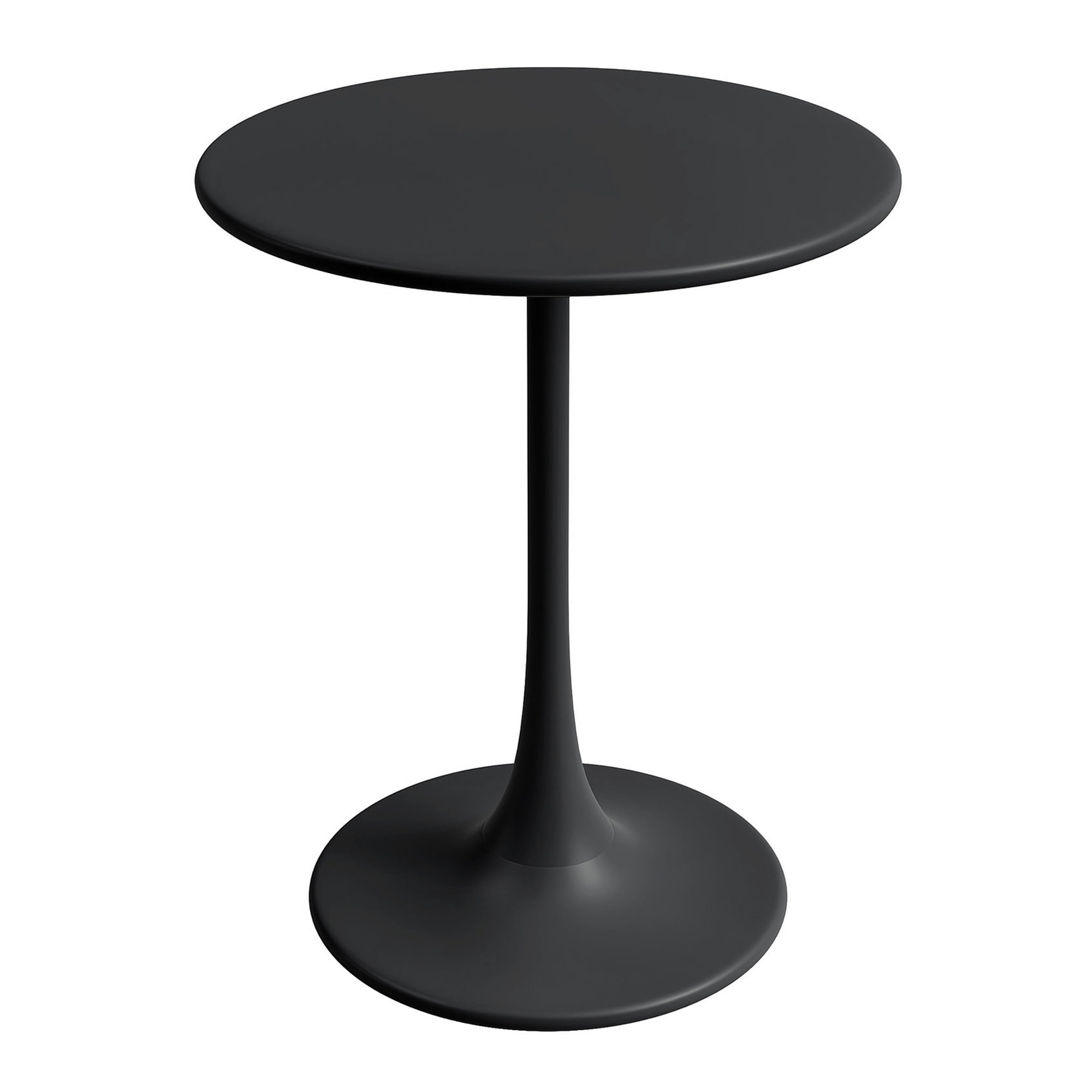 Kurv Black Steel Round Bistro Table with Pedestal Base