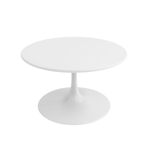 Jamesdar, Kurv Bistro Coffee Table 31.5", Indoor/Outdoor, 150Lbs Capacity, Steel/Plastic Base Ring, White