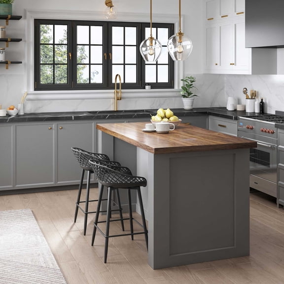 Jamesdar Kurv Commercial Counter Stool Set of 2, Indoor Outdoor Restaurant & Bar Seating, Polypropylene Seat with Steel Legs, 250 lb Capacity, Black