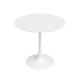 thumbnail image 1 of Jamesdar, Kurv, Café Table 31.5" W, Mid Century Design, 150 Lbs Wt Capacity, Steel Base, White Faux Marble/White Base, 1 of 6