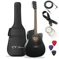 thumbnail image 1 of Jameson 41-Inch Full-Size Acoustic Electric Guitar with Thinline Cutaway Design, Black, 1 of 7