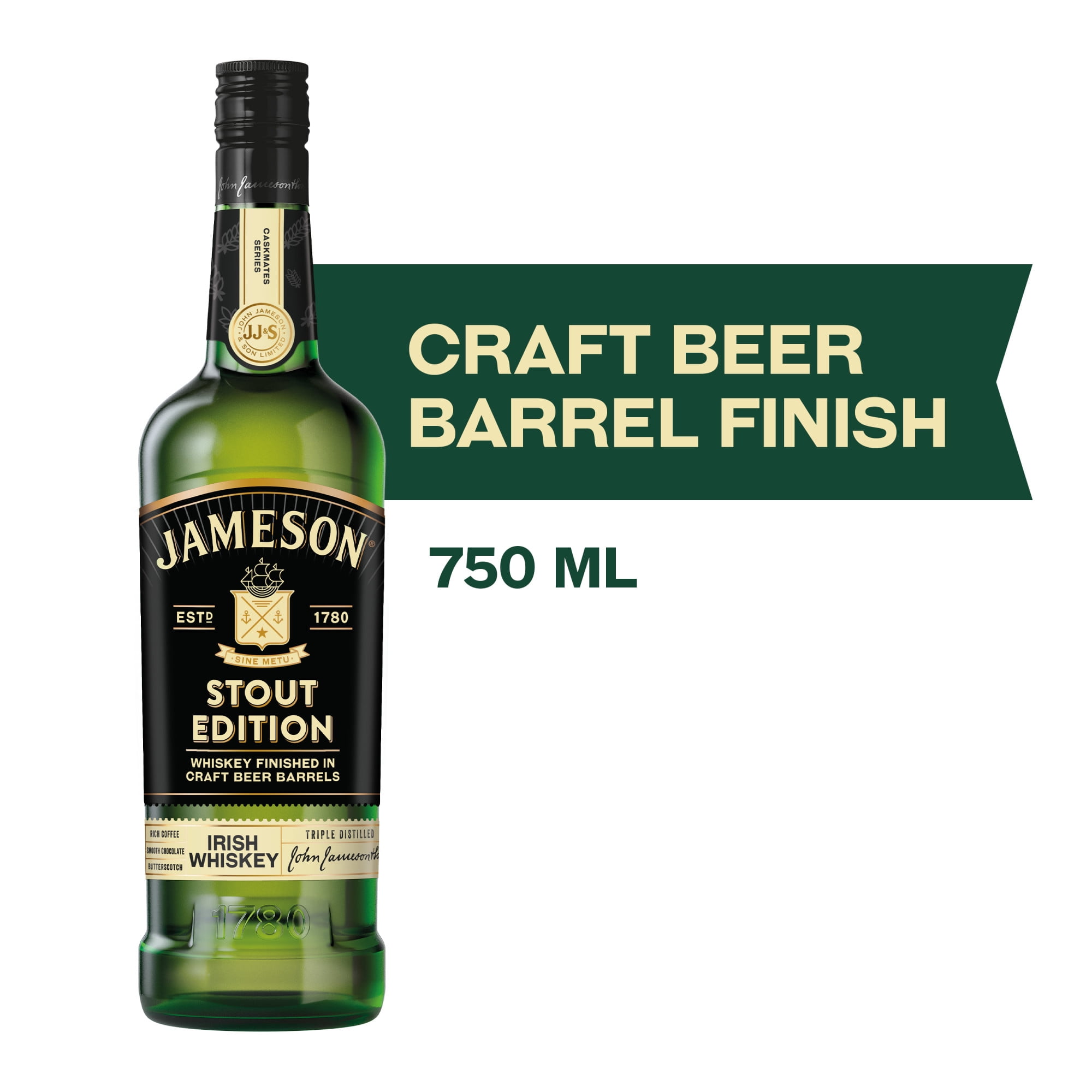 Stout 40% mL ABV 750 Irish Whiskey, Caskmates Bottle, Jameson