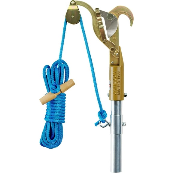 Jameson JA-14 Fixed Pulley Pruner Kit 1.25" Cutting Capacity, Forged Steel Pruner with Adapter & Rope, Easy Blade Replacement, Enhanced Spring for Smoother Cuts