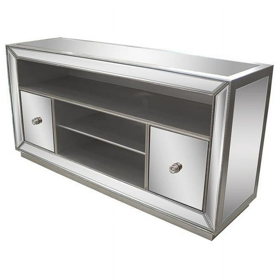 Jameson Mirrored TV Stand, Silver