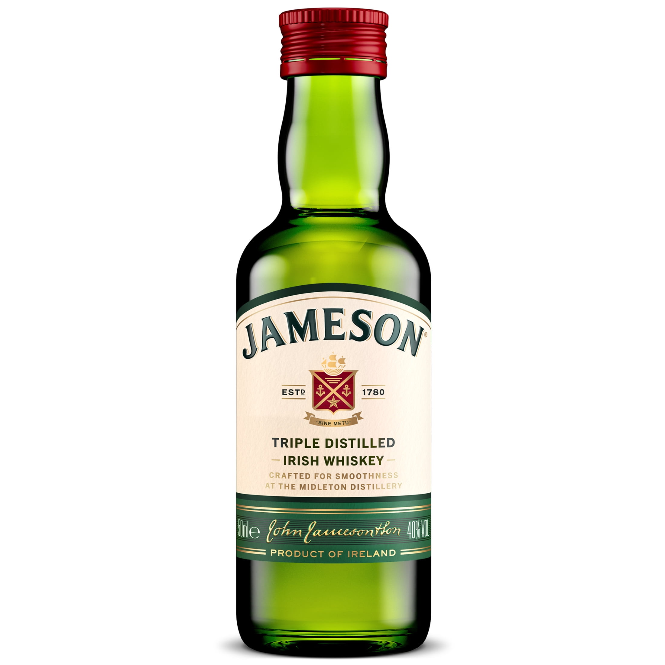 Jameson, Irish Whiskey, 50 ml Bottle, 40% ABV, Smooth Spicy Flavor