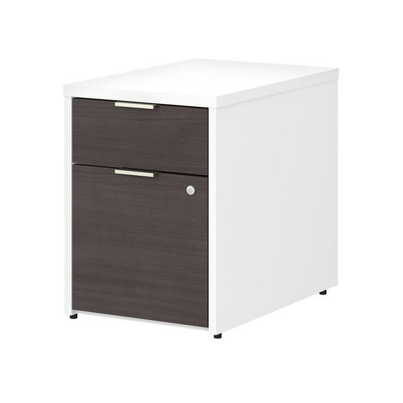 Jamestown 2 Drawer File Cabinet in White and Storm Gray - Engineered Wood