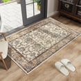 thumbnail image 1 of Jamfeel 2x3 Small Rugs Vintage Print Washable Door Mat Indoor Entrance Low Pile Rug for Living Room Entryway, Kitchen, Beige, 1 of 5