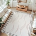 thumbnail image 1 of Jamfeel 4x6 Area Rugs for Living Room Modern Abstract Print Carpet Soft Low Pile Washable Rugs Bedroom, Home Decor, Camel, 1 of 7