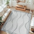 thumbnail image 1 of Jamfeel 4x6 Area Rugs for Living Room Modern Abstract Print Carpet Soft Low Pile Washable Rugs Bedroom, Home Decor, Light Gray, 1 of 7