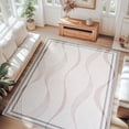 thumbnail image 1 of Jamfeel 6x9 Area Rugs for Living Room Modern Abstract Print Carpet Soft Low Pile Washable Rugs Bedroom, Home Decor, Camel, 1 of 7