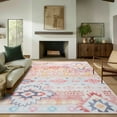 thumbnail image 1 of Jamfeel Area Rugs Boho Print Low Pile Washable Carpet Soft Non-slip Rug for Living Room Bedroom Kitchen 4'x6' Pink, 1 of 7